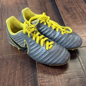 Kid’s Gray and Yellow Soccer Cleats